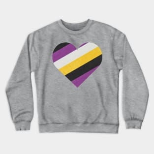 Non Binary Pride Heart Crewneck Sweatshirt